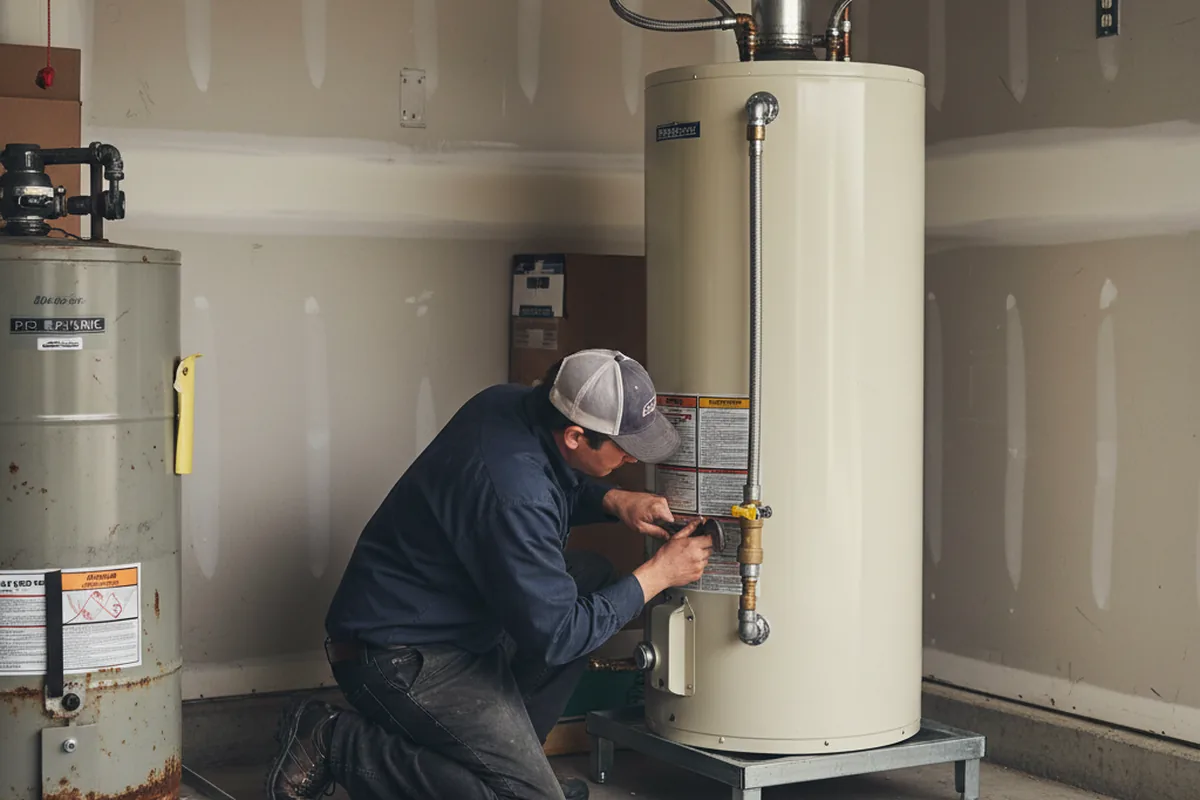 Water heater and shutoff valve replacement in Mayer