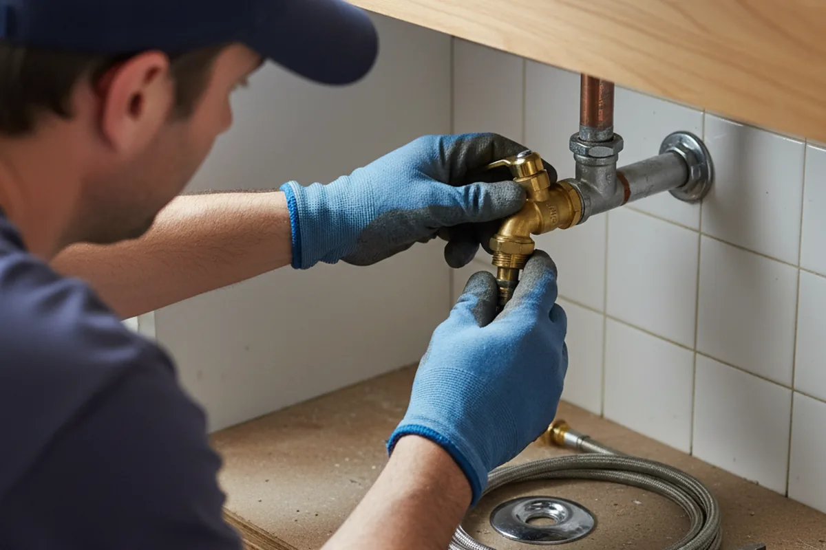 Shutoff valve and fitting work during Emergency Plumbing in Mayer